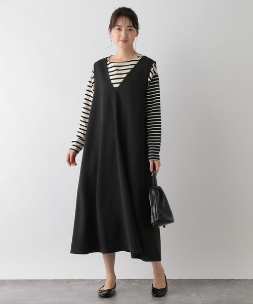 GLOBAL WORK Smile Seed Store(グローバルワーク スマイルシードストア)の「ジョーゼットジャンスカ/131055(ワンピース・レディース・チャコール/ブラック・LARGE/SMALL/MEDIUM)」の2枚目の写真