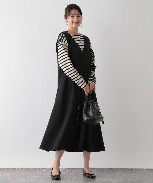 GLOBAL WORK Smile Seed Store(グローバルワーク スマイルシードストア)の「ジョーゼットジャンスカ/131055(ワンピース・レディース・チャコール/ブラック・LARGE/SMALL/MEDIUM)」の3枚目の写真
