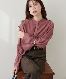 袖口パールキャンディースリーブブラウス