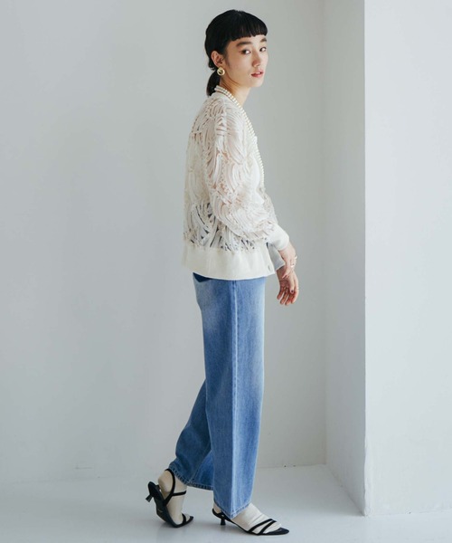 Doux archives（ドゥアルシーヴ）の「テープヤーンカーデ（カーディガン/ボレロ・レディース・ブラック/アイボリー・38）」の6枚目の写真