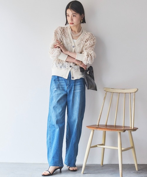 Doux archives（ドゥアルシーヴ）の「テープヤーンカーデ（カーディガン/ボレロ・レディース・ブラック/アイボリー・38）」の18枚目の写真