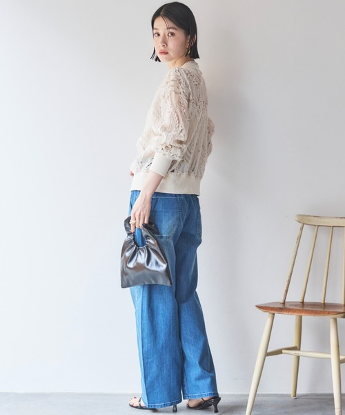 Doux archives（ドゥアルシーヴ）の「テープヤーンカーデ（カーディガン/ボレロ・レディース・ブラック/アイボリー・38）」の22枚目の写真