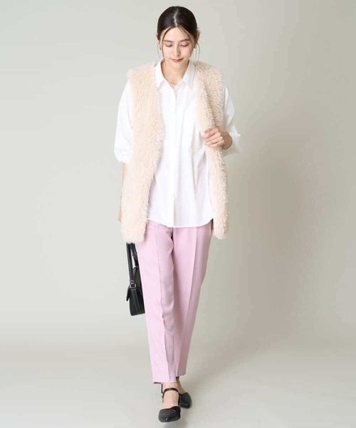 a.v.v（アーヴェヴェ）の「フェイクファーベスト（ダウンベスト・レディース・アイボリー・38/40/36）」の3枚目の写真