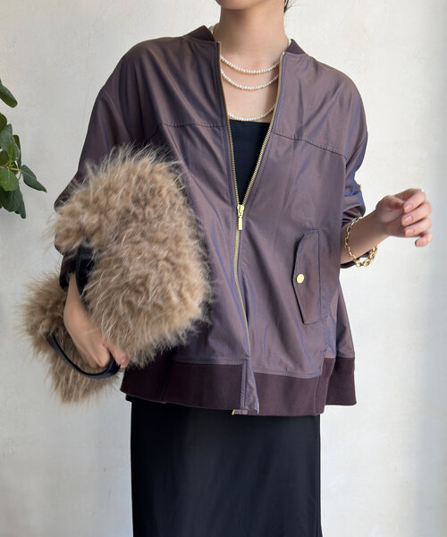 DouDou（ドゥドゥ）の「バックフレアMA-1（MA-1・レディース・ブラック/ベージュ/ブラウン・FREE）」の2枚目の写真