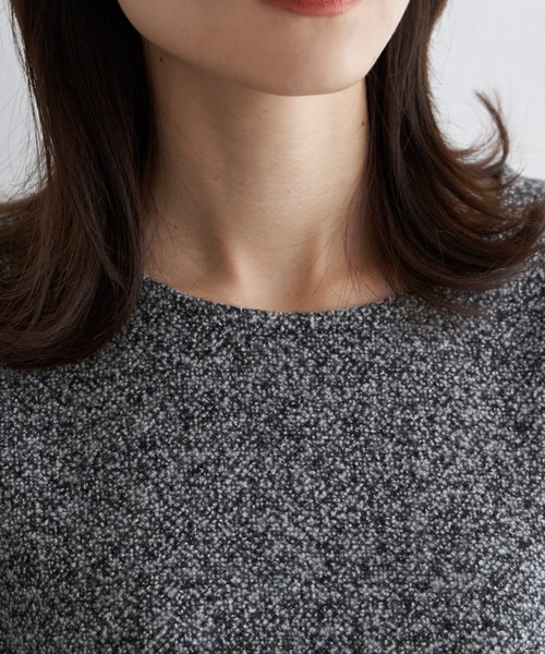 ikka（イッカ）の「カットツイード裾レイヤードプルオーバー（Tシャツ/カットソー・レディース・ライトグレー/ダークラベンダー/ブラック・L/M/S）」の16枚目の写真