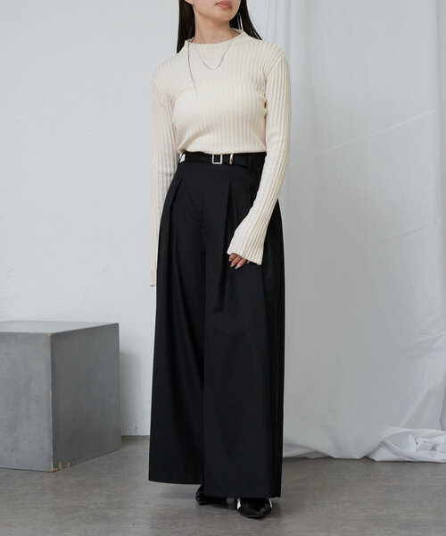 RAY CASSIN(レイカズン)の「【WEB限定】ジャガードリブニット(ニット/セーター・レディース・グレー/グリーン/ブラック/アイボリー・FREE)」の10枚目の写真