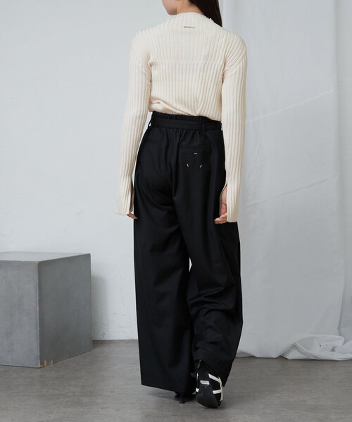 RAY CASSIN(レイカズン)の「【WEB限定】ジャガードリブニット(ニット/セーター・レディース・グレー/グリーン/ブラック/アイボリー・FREE)」の12枚目の写真