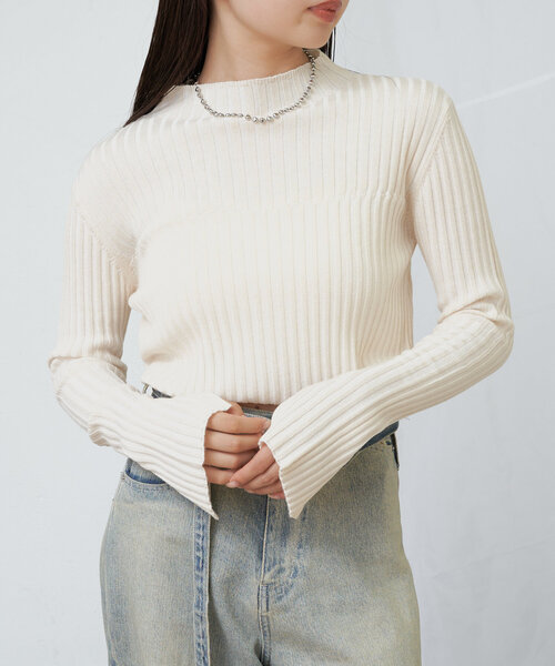 RAY CASSIN(レイカズン)の「【WEB限定】ジャガードリブニット(ニット/セーター・レディース・グレー/グリーン/ブラック/アイボリー・FREE)」の16枚目の写真