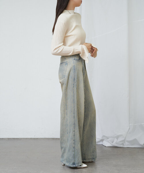 RAY CASSIN(レイカズン)の「【WEB限定】ジャガードリブニット(ニット/セーター・レディース・グレー/グリーン/ブラック/アイボリー・FREE)」の18枚目の写真