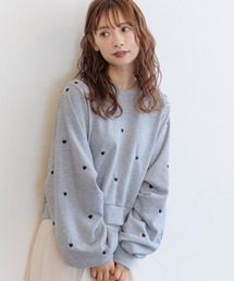 mysty woman | 【WEB限定】ハート刺繍スウェットプルオーバー　152808(スウェット)