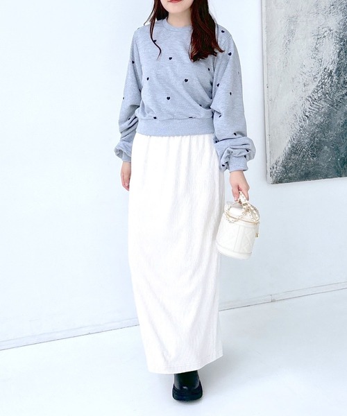 mysty woman（ミスティウーマン）の「【WEB限定】ハート刺繍スウェットプルオーバー　152808（スウェット・レディース・グレー/ベージュ/ブラック・FREE）」の18枚目の写真