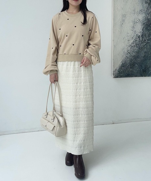 mysty woman（ミスティウーマン）の「【WEB限定】ハート刺繍スウェットプルオーバー　152808（スウェット・レディース・グレー/ベージュ/ブラック・FREE）」の16枚目の写真