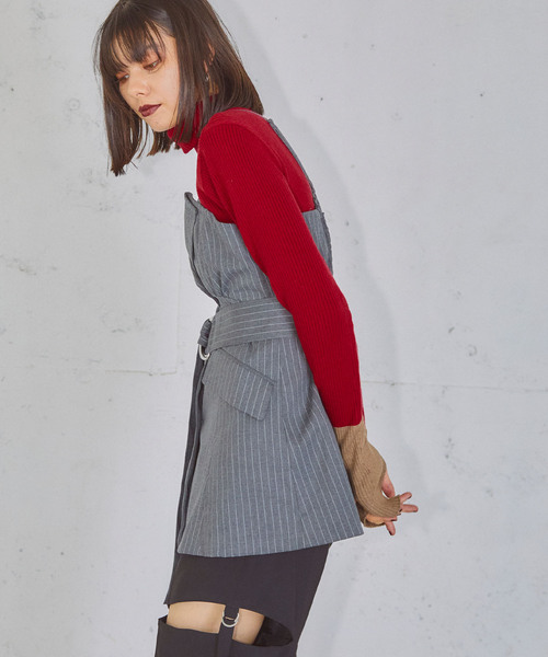 ELLEgirl（エルガール）の「テーラードビスチェ【ELLEgirl/エル ガール】（ベスト・レディース・グレー/ネイビー・FREE）」の5枚目の写真