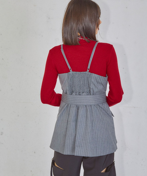 ELLEgirl（エルガール）の「テーラードビスチェ【ELLEgirl/エル ガール】（ベスト・レディース・グレー/ネイビー・FREE）」の6枚目の写真