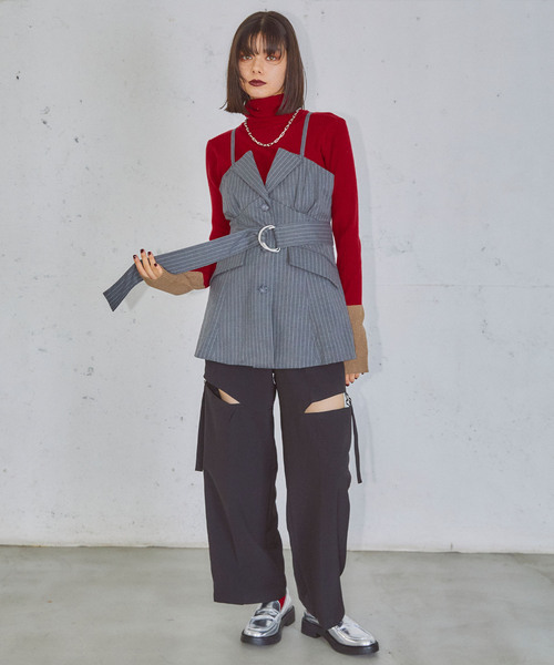 ELLEgirl（エルガール）の「テーラードビスチェ【ELLEgirl/エル ガール】（ベスト・レディース・グレー/ネイビー・FREE）」の9枚目の写真