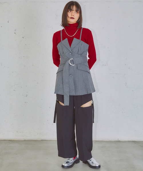 ELLEgirl（エルガール）の「テーラードビスチェ【ELLEgirl/エル ガール】（ベスト・レディース・グレー/ネイビー・FREE）」の10枚目の写真