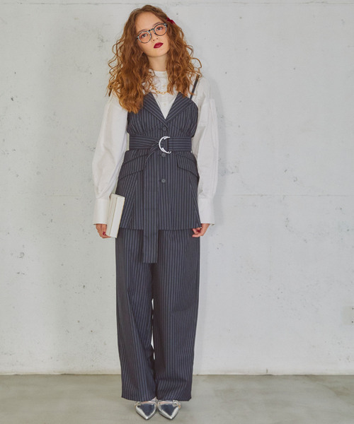 ELLEgirl（エルガール）の「テーラードビスチェ【ELLEgirl/エル ガール】（ベスト・レディース・グレー/ネイビー・FREE）」の16枚目の写真