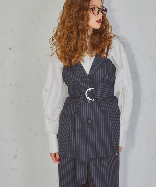 ELLEgirl（エルガール）の「テーラードビスチェ【ELLEgirl/エル ガール】（ベスト・レディース・グレー/ネイビー・FREE）」の11枚目の写真