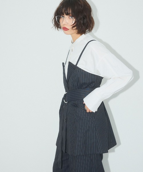 ELLEgirl（エルガール）の「テーラードビスチェ【ELLEgirl/エル ガール】（ベスト・レディース・グレー/ネイビー・FREE）」の19枚目の写真