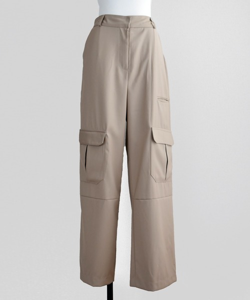 Marient（マリエント）の「ポケットスラックスカーゴPT（カーゴパンツ・レディース・ベージュ/ブラック・FREE）」の9枚目の写真