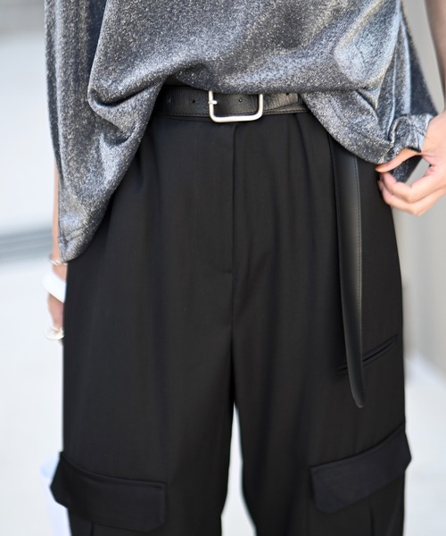 Marient（マリエント）の「ポケットスラックスカーゴPT（カーゴパンツ・レディース・ベージュ/ブラック・FREE）」の6枚目の写真