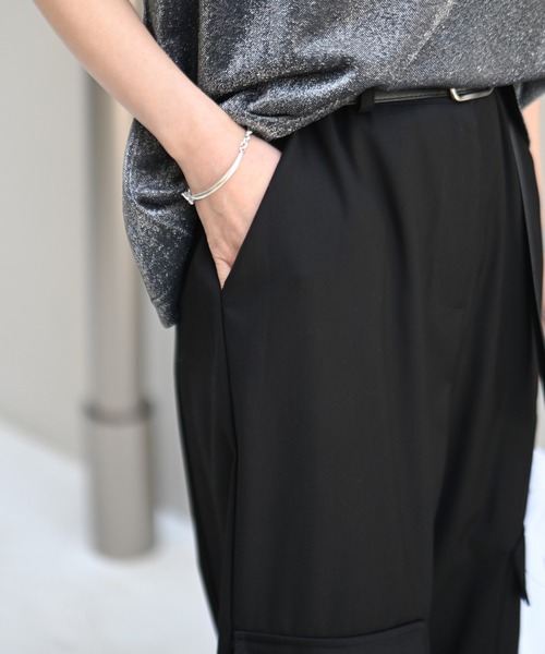 Marient（マリエント）の「ポケットスラックスカーゴPT（カーゴパンツ・レディース・ベージュ/ブラック・FREE）」の7枚目の写真