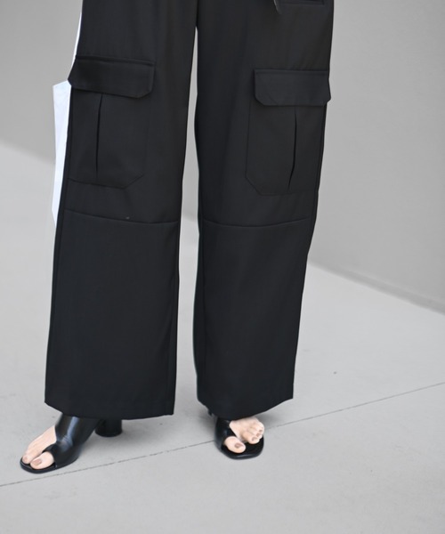 Marient（マリエント）の「ポケットスラックスカーゴPT（カーゴパンツ・レディース・ベージュ/ブラック・FREE）」の8枚目の写真