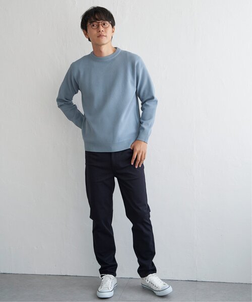 ikka（イッカ）の「GOKU楽ニット鹿の子クルーネック（ニット/セーター・メンズ・ブルー/ブラック/ネイビー/ベージュ・M/L/XL/S）」の9枚目の写真