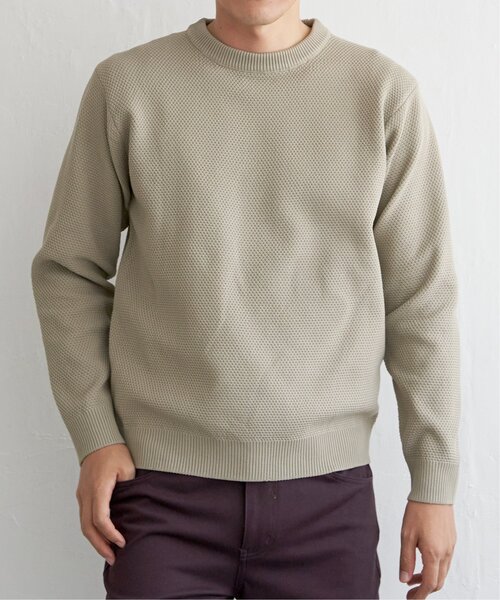 ikka（イッカ）の「GOKU楽ニット鹿の子クルーネック（ニット/セーター・メンズ・ブルー/ブラック/ネイビー/ベージュ・M/L/XL/S）」の19枚目の写真