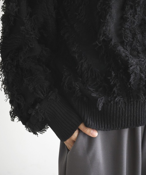 MIXフリンジニット（ニット/セーター）｜hellam（へラム）