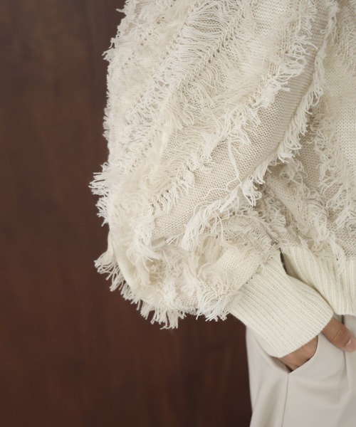 MIXフリンジニット（ニット/セーター）｜hellam（へラム）