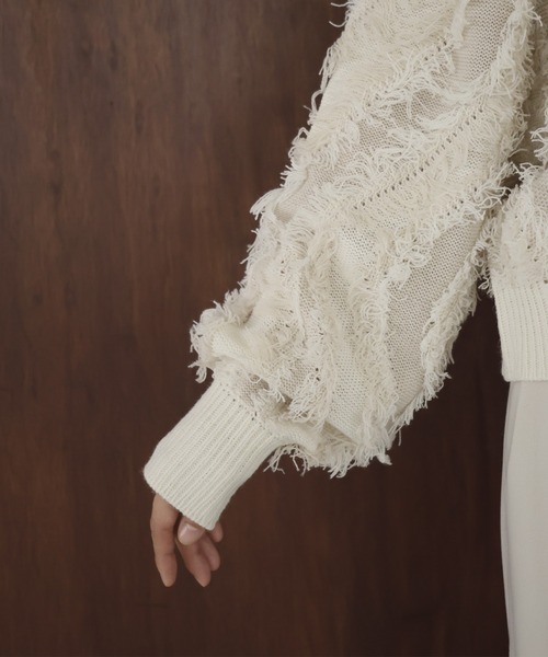 MIXフリンジニット（ニット/セーター）｜hellam（へラム）