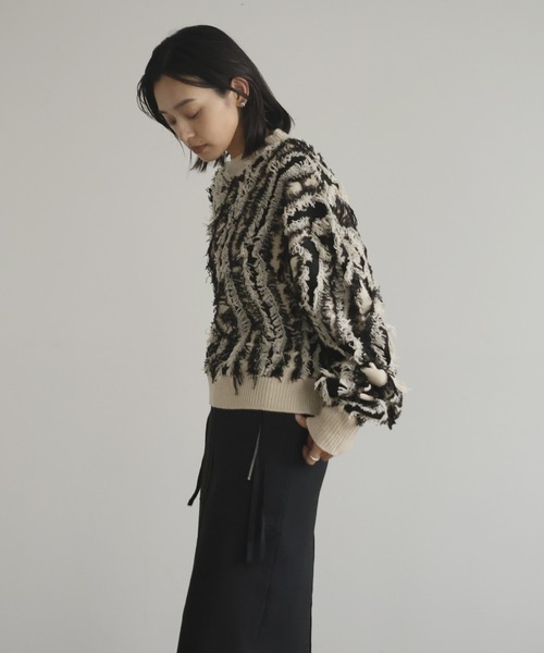 MIXフリンジニット（ニット/セーター）｜hellam（へラム）