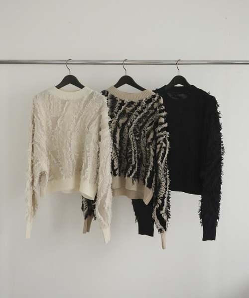 MIXフリンジニット（ニット/セーター）｜hellam（へラム）