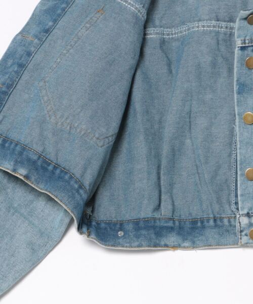 セール】クロップド丈デザイン デニムジャケット（デニムジャケット