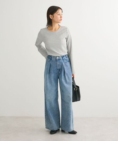 Petit fleur(プチフルール)の「・Petit Fleur コウタクジャカードロンTEE(Tシャツ/カットソー・レディース・ベージュ/グレー/アイボリー/ブラック・FREE)」の5枚目の写真