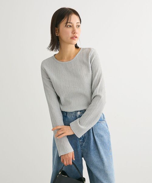 Petit fleur(プチフルール)の「・Petit Fleur コウタクジャカードロンTEE(Tシャツ/カットソー・レディース・ベージュ/グレー/アイボリー/ブラック・FREE)」の8枚目の写真