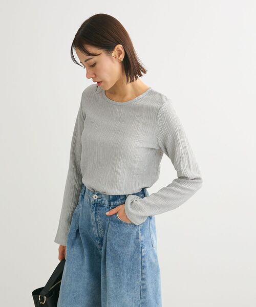 Petit fleur(プチフルール)の「・Petit Fleur コウタクジャカードロンTEE(Tシャツ/カットソー・レディース・ベージュ/グレー/アイボリー/ブラック・FREE)」の9枚目の写真