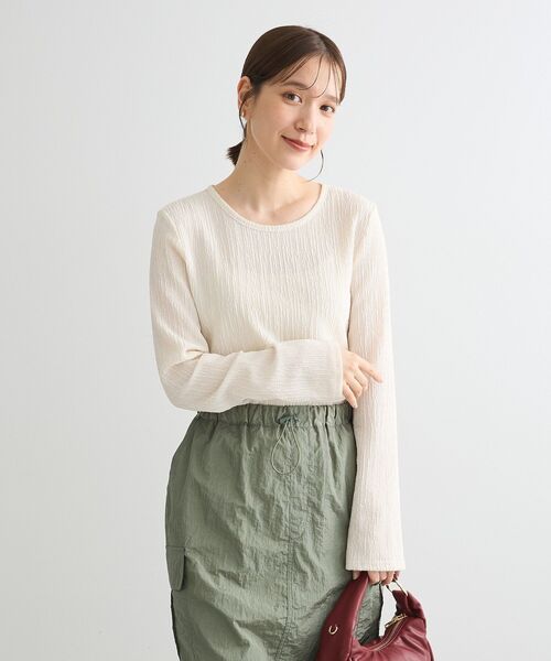 Petit fleur(プチフルール)の「・Petit Fleur コウタクジャカードロンTEE(Tシャツ/カットソー・レディース・ベージュ/グレー/アイボリー/ブラック・FREE)」の16枚目の写真