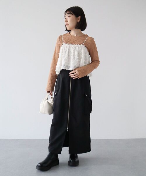 Petit fleur(プチフルール)の「・Petit Fleur コウタクジャカードロンTEE(Tシャツ/カットソー・レディース・ベージュ/グレー/アイボリー/ブラック・FREE)」の22枚目の写真