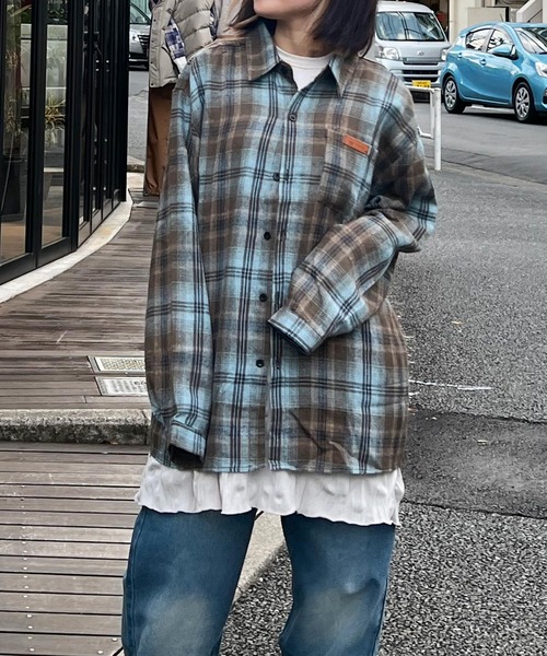 HALEY PESCA(ヘーリーペスカ)の「HALEY PESCA/ヴィンテージライク カジュアルチェックシャツ(シャツ/ブラウス・レディース・ブラウン/グリーン・LARGE/SMALL/MEDIUM)」の1枚目の写真