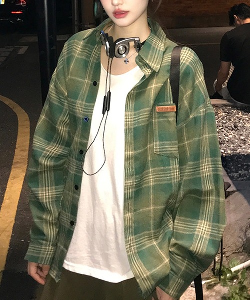 HALEY PESCA(ヘーリーペスカ)の「HALEY PESCA/ヴィンテージライク カジュアルチェックシャツ(シャツ/ブラウス・レディース・ブラウン/グリーン・LARGE/SMALL/MEDIUM)」の10枚目の写真