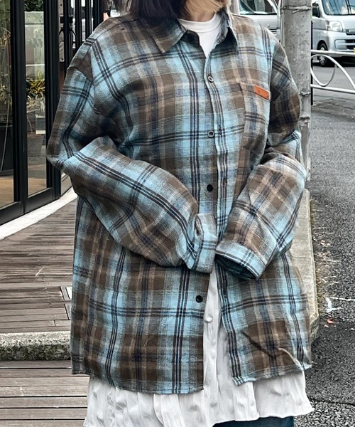 HALEY PESCA(ヘーリーペスカ)の「HALEY PESCA/ヴィンテージライク カジュアルチェックシャツ(シャツ/ブラウス・レディース・ブラウン/グリーン・LARGE/SMALL/MEDIUM)」の19枚目の写真