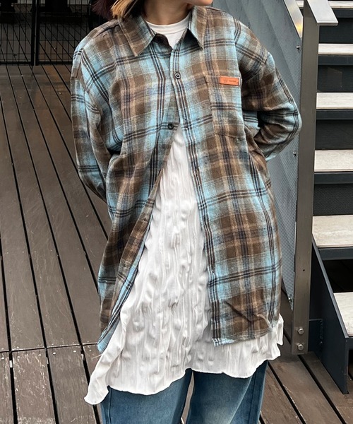 HALEY PESCA(ヘーリーペスカ)の「HALEY PESCA/ヴィンテージライク カジュアルチェックシャツ(シャツ/ブラウス・レディース・ブラウン/グリーン・LARGE/SMALL/MEDIUM)」の21枚目の写真