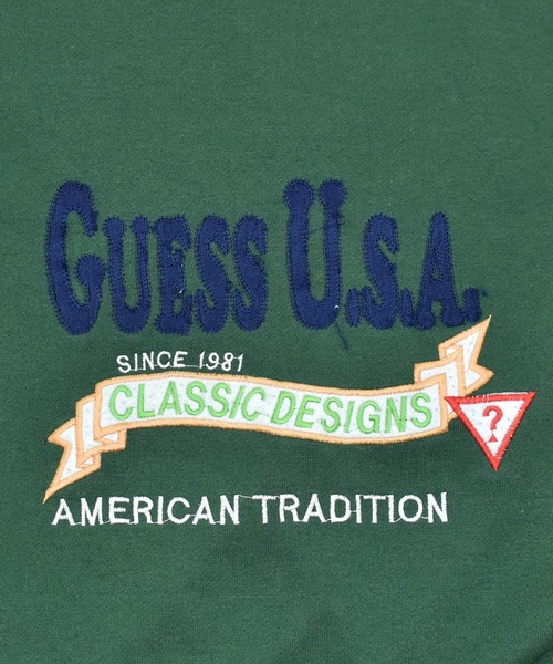 【ヴィンテージ古着】90's GUESS U.S.A. 刺繍 プルオーバースウェット
