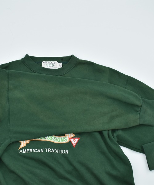 【ヴィンテージ古着】90's GUESS U.S.A. 刺繍 プルオーバースウェット