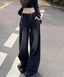 shameless | ブラックワイドデニム(デニムパンツ)