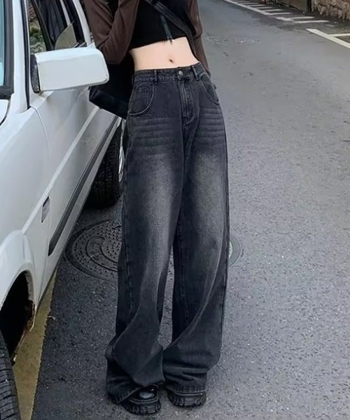 shameless(シェイムレス)の「ブラックワイドデニム(デニムパンツ・レディース・ブラック・S/M)」の7枚目の写真