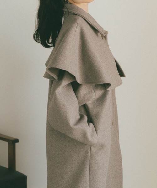 VANNIE U（ヴァニーユー）の「ウェーブロングコート/ケープ取り外し可能（その他アウター・レディース・アイボリー/グレー/ベージュ・FREE）」の21枚目の写真