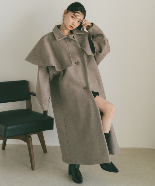ウェーブロングコート/ケープ取り外し可能（その他アウター）｜VANNIE